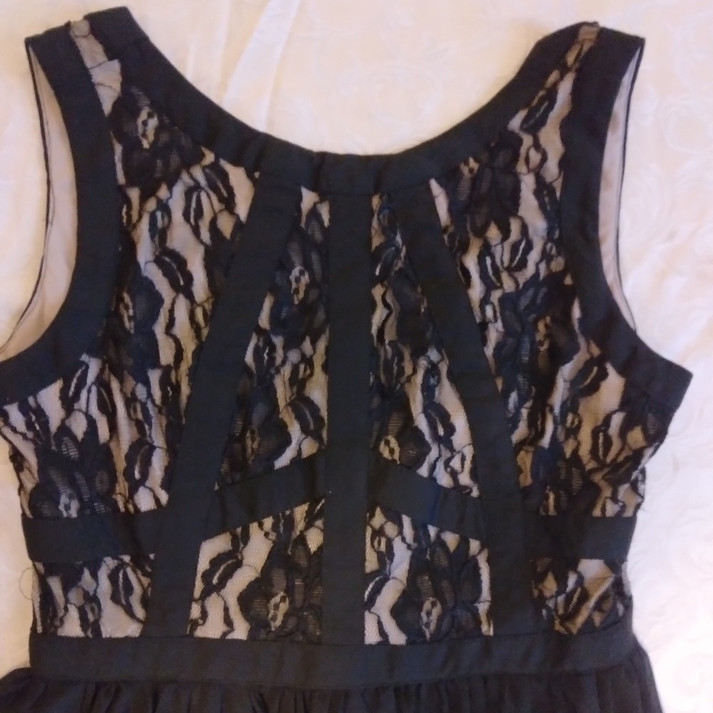 Black & Tan Laced Long Gown